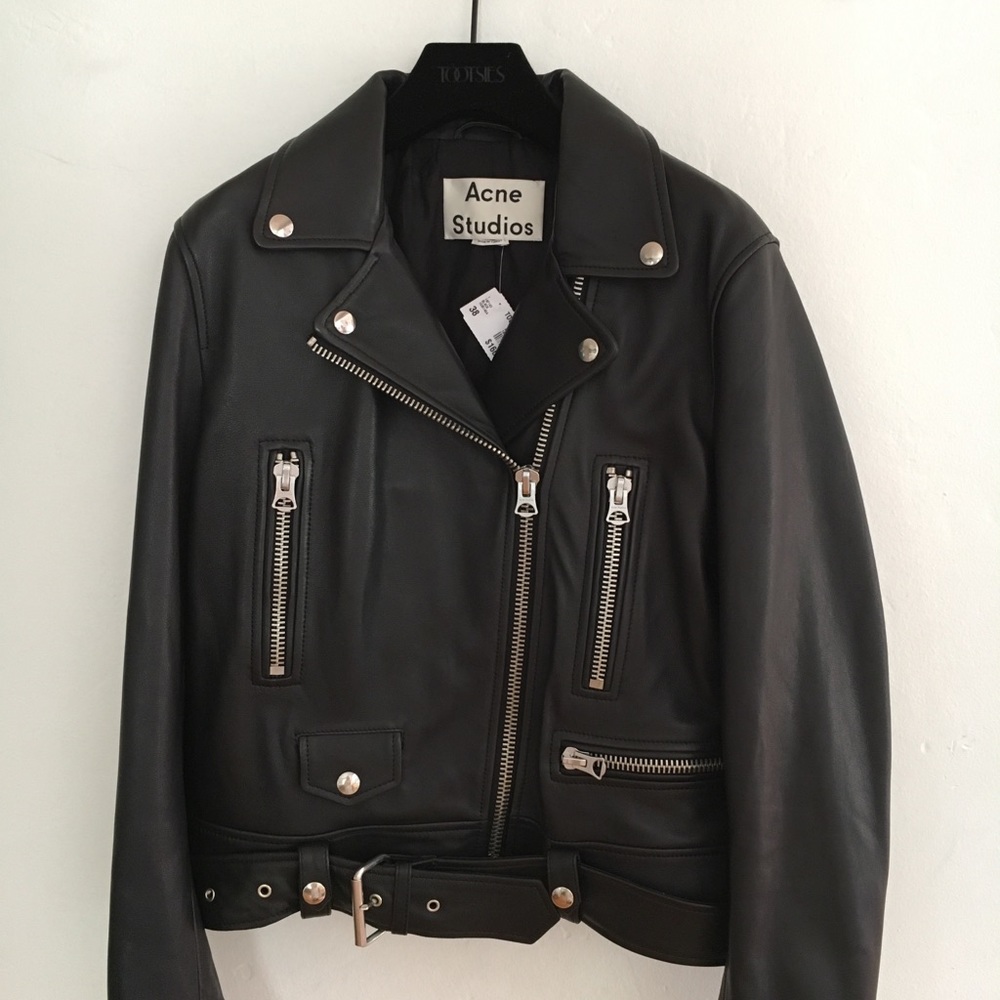 Acne Black Leather Moto Jacket NWT